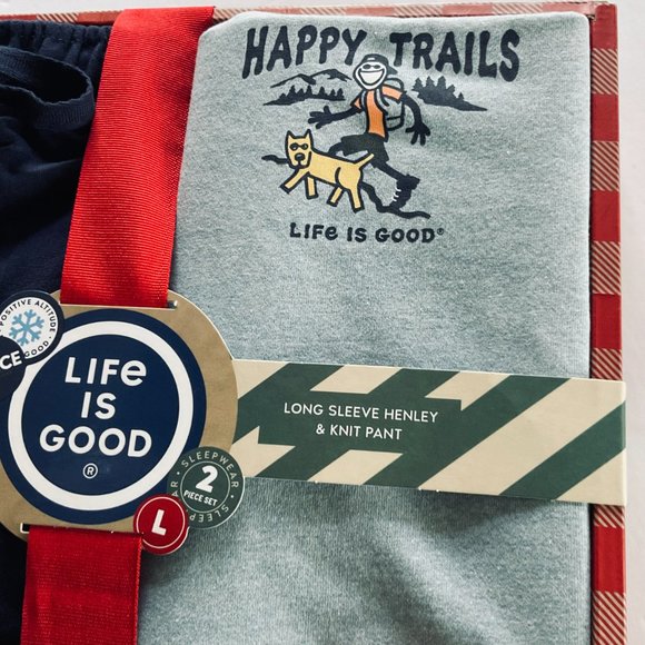 LIFE IS GOOD Men's 2Pc Gift Box Pajama Set NWT Size L - Picture 5 of 6